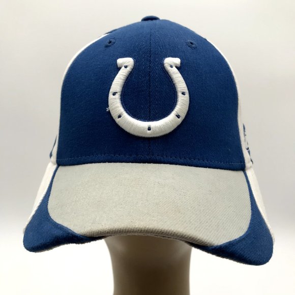 Indianapolis Colts Hat Cap Stretch Fitted L/XL Mens NFL Reebok Blue Gray - Picture 1 of 9